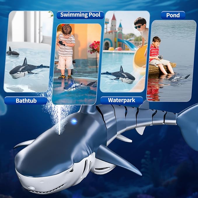 🦈💦JUGUETE DE TIBURON CON CONTROL REMOTO DE 2,4 G🐳🌊